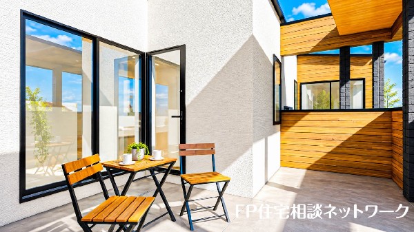 バルコニー　（本画像はCGで作成しており、実際に現地に家具はおかれておりません。また価格に家具は含まれておりません）