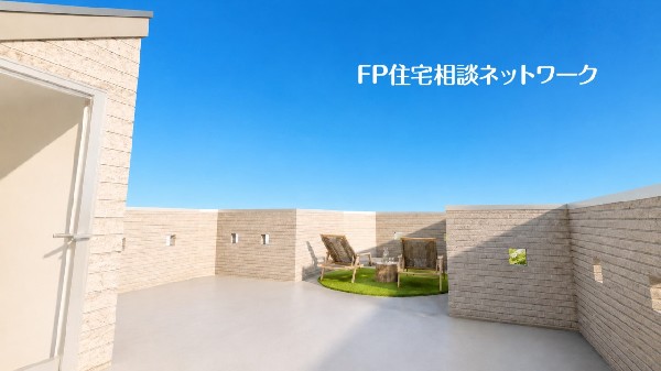バルコニー　（本画像はCGで作成しており、実際に現地に家具はおかれておりません。また価格に家具は含まれておりません）